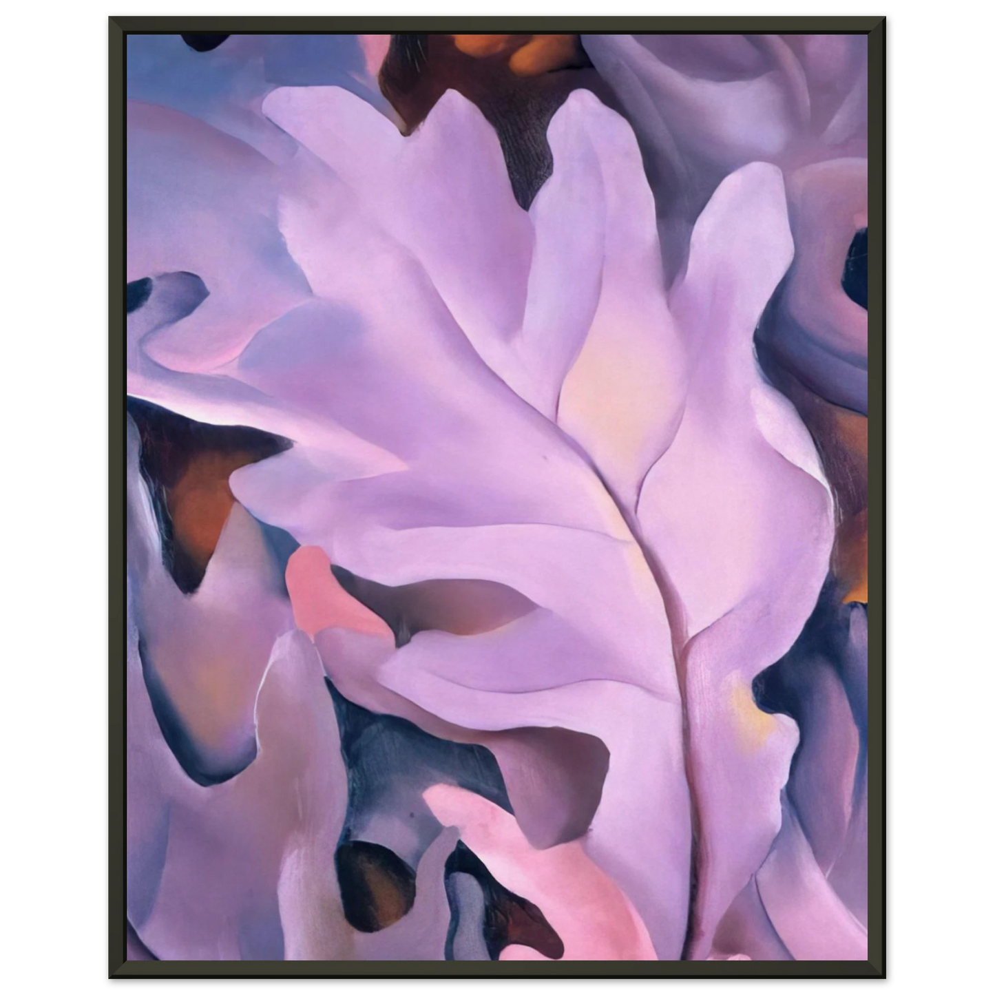 Georgia OKeeffe Purple Leaves Framed Art Print - Aluminum Frame - 70x100 cm / 28x40 inches