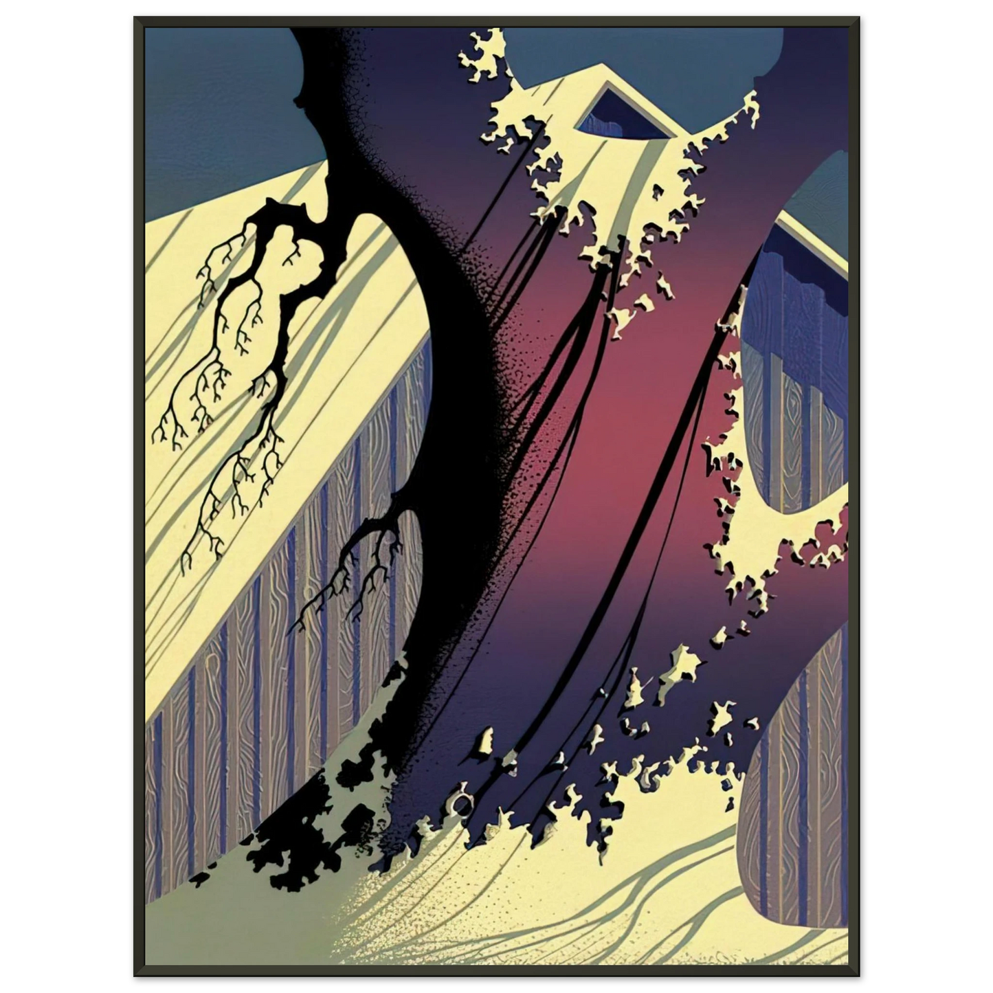 Eyvind Earle  Mauve Barn Framed Art Print  - Aluminum Frame - 60x80 cm / 24x32 inches