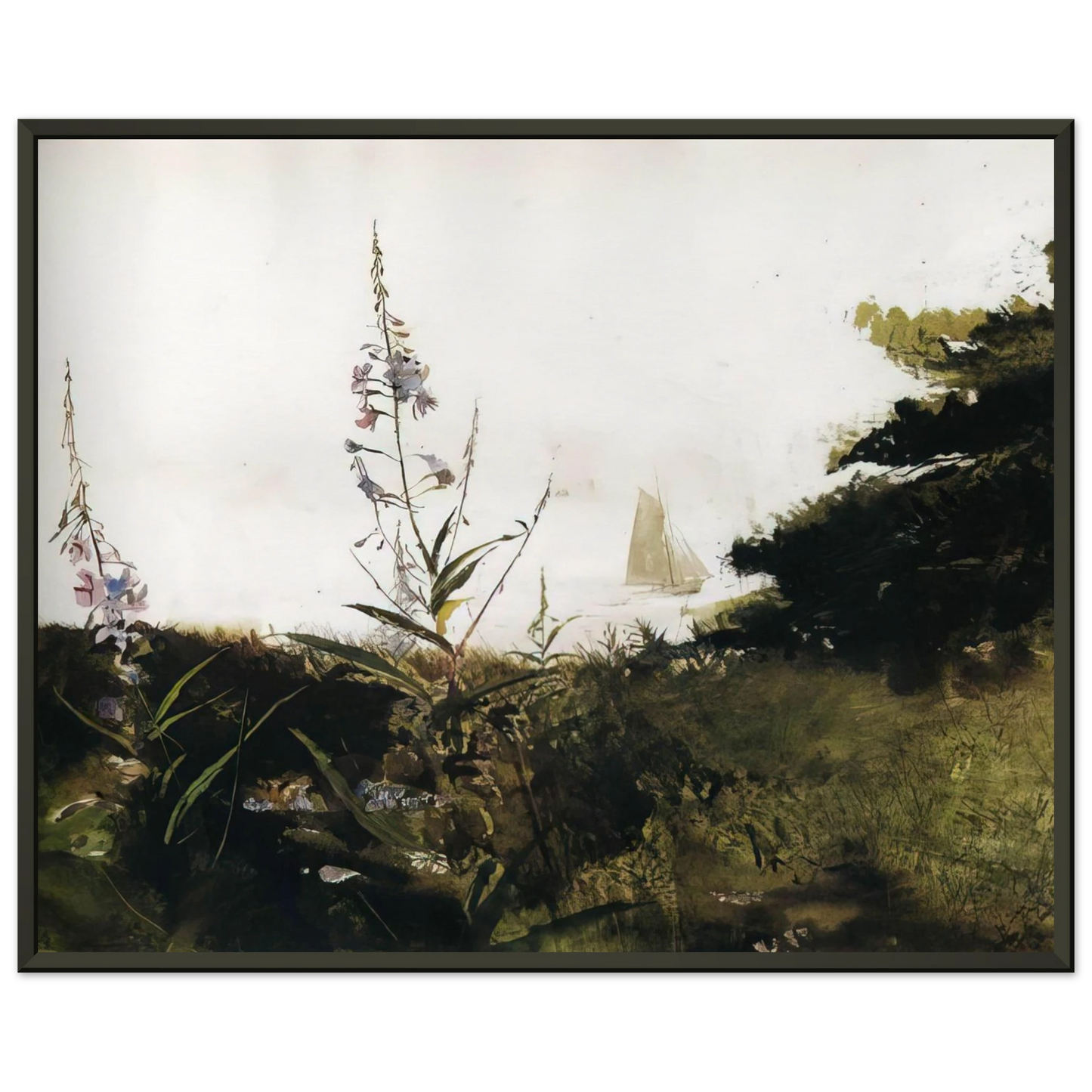 Andrew Wyeth UNDER SAIL Framed Art Print - Aluminum Frame - 70x100 cm / 28x40 inches