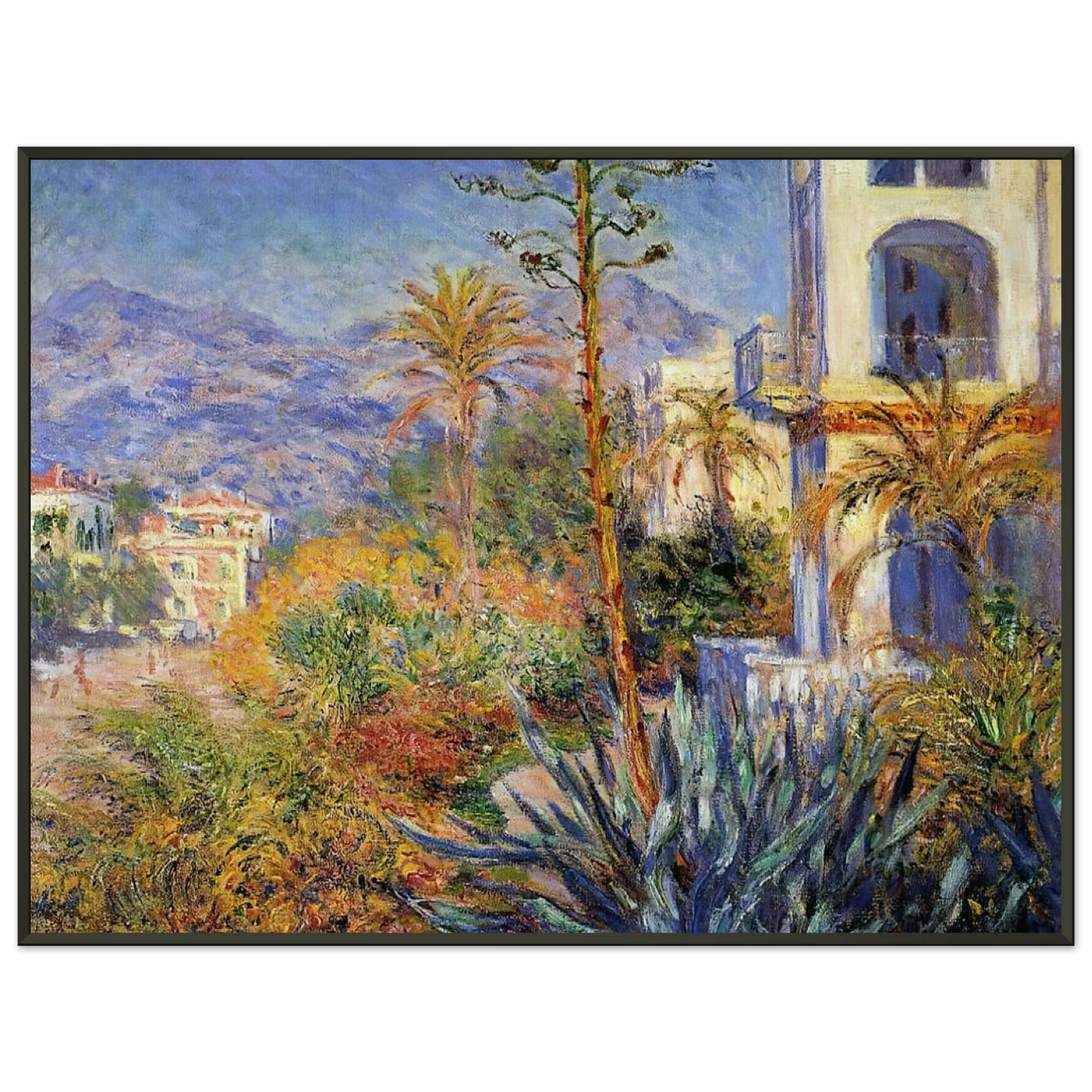 claude monet Villas at Bordighera Framed Art Print - Aluminum Frame - 60x80 cm / 24x32 inches