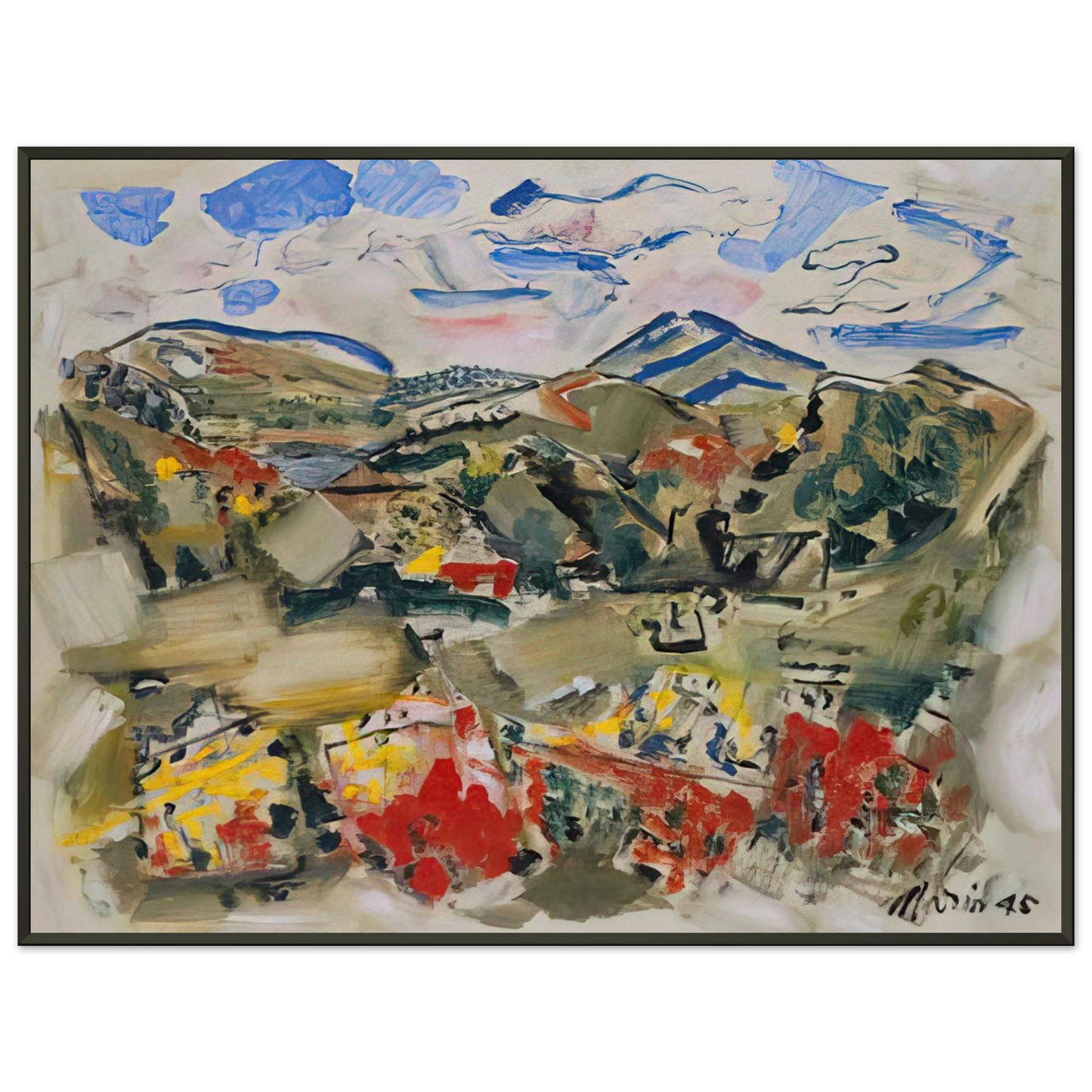 John Marin Tunk Mountains Autumn Maine 1945 Framed Art Print - Aluminum Frame - 40x50 cm / 16x20 inches