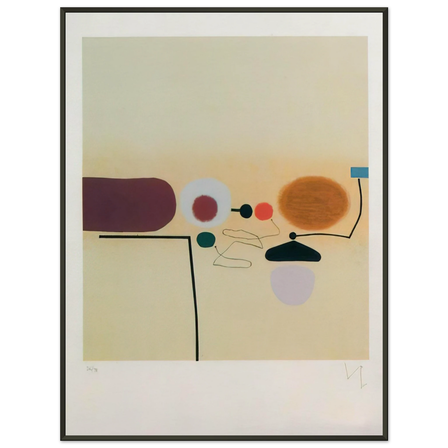 Victor Pasmore COMPOSITE IMAGE ORANGE AND PINK Framed Art Print - Aluminum Frame - 70x100 cm / 28x40 inches