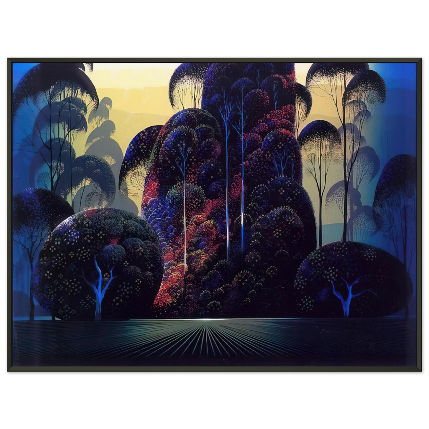Eyvind Earle  Mendocino Framed Art Print  - Aluminum Frame - 60x80 cm / 24x32 inches