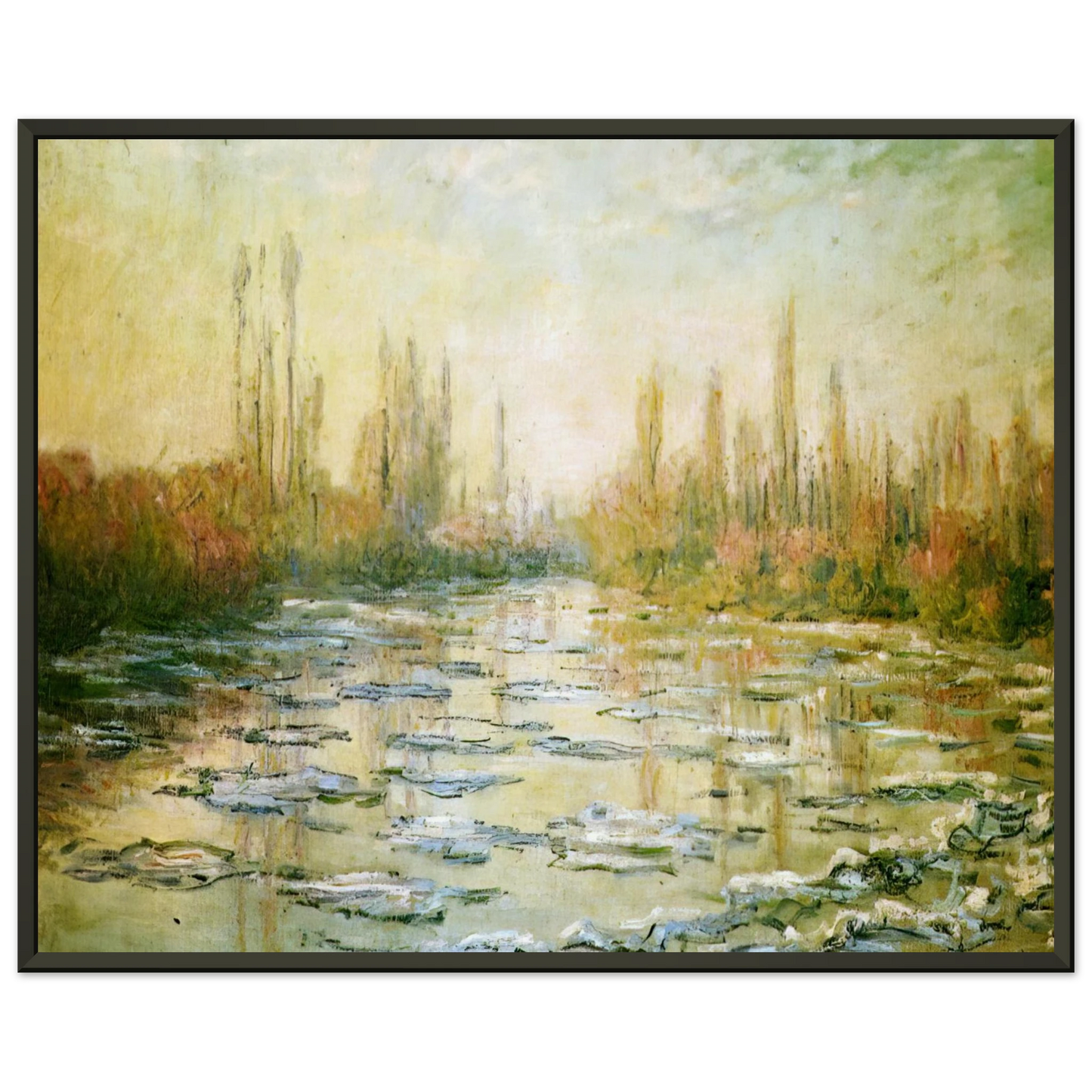 claude monet The Ice Floes Framed Art Print - Aluminum Frame - 70x100 cm / 28x40 inches