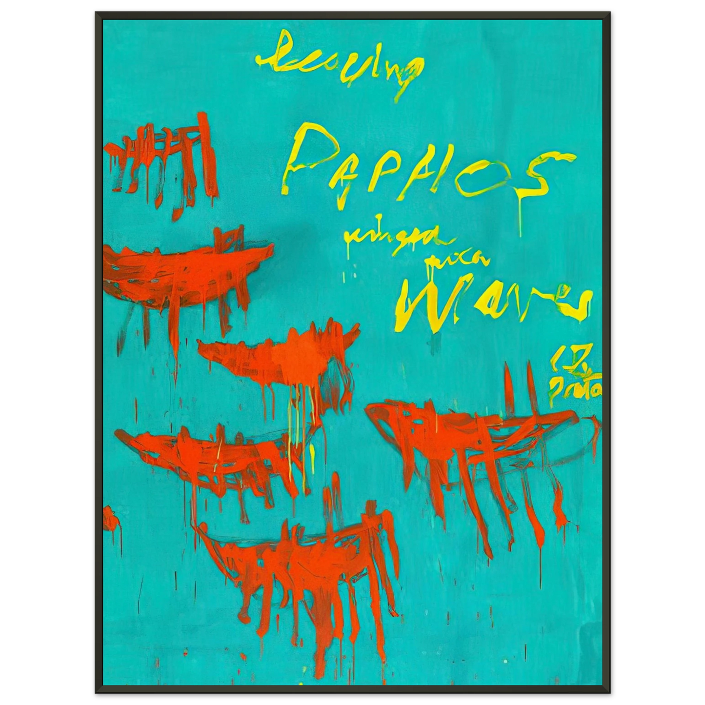 Cy Twombly Leaving Paphos Ringed With Waves V Framed Art Print - Aluminum Frame - 70x100 cm / 28x40 inches