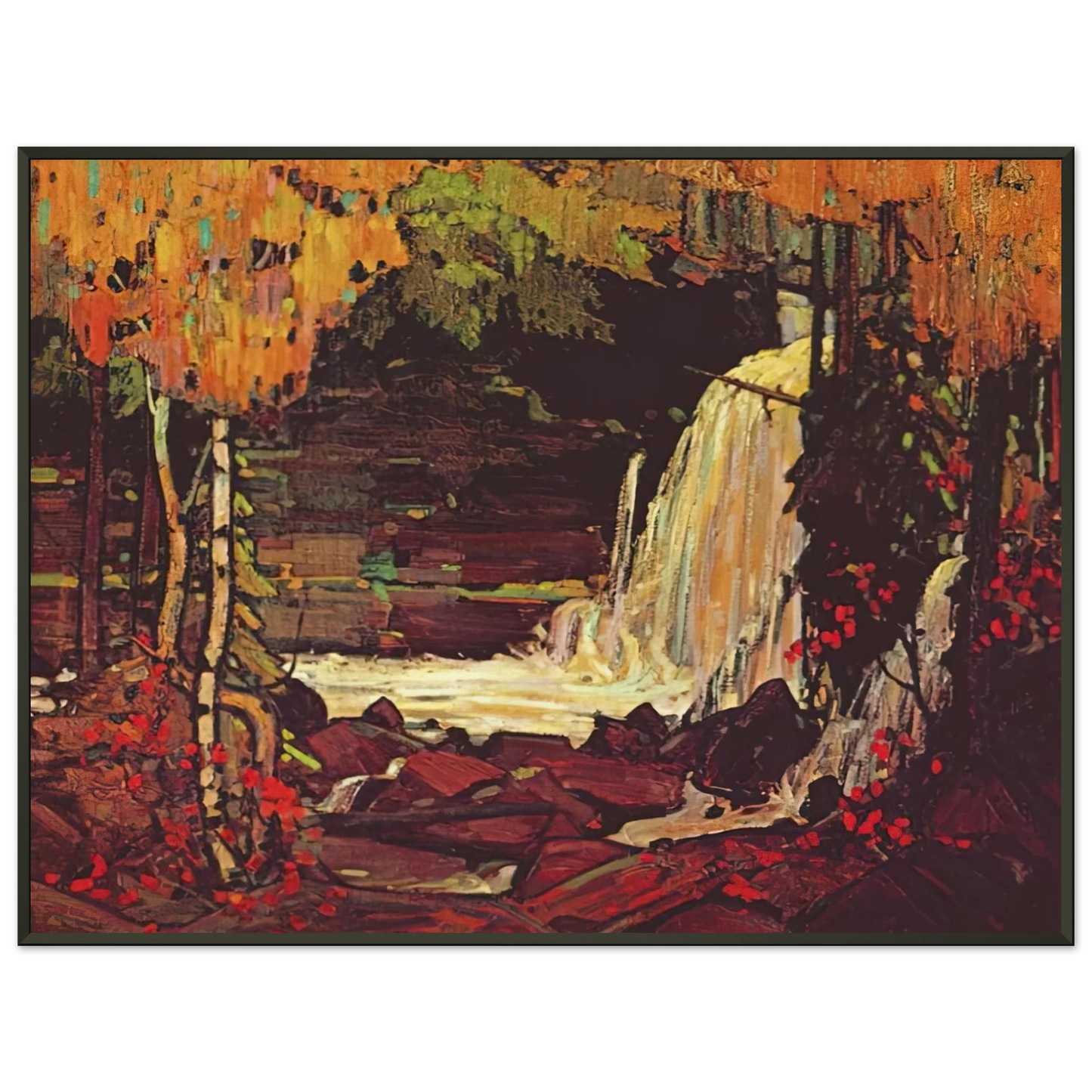 Tom Thomson WOODLAND WATERFALL 1916 Framed Art Print - Aluminum Frame - 40x50 cm / 16x20 inches