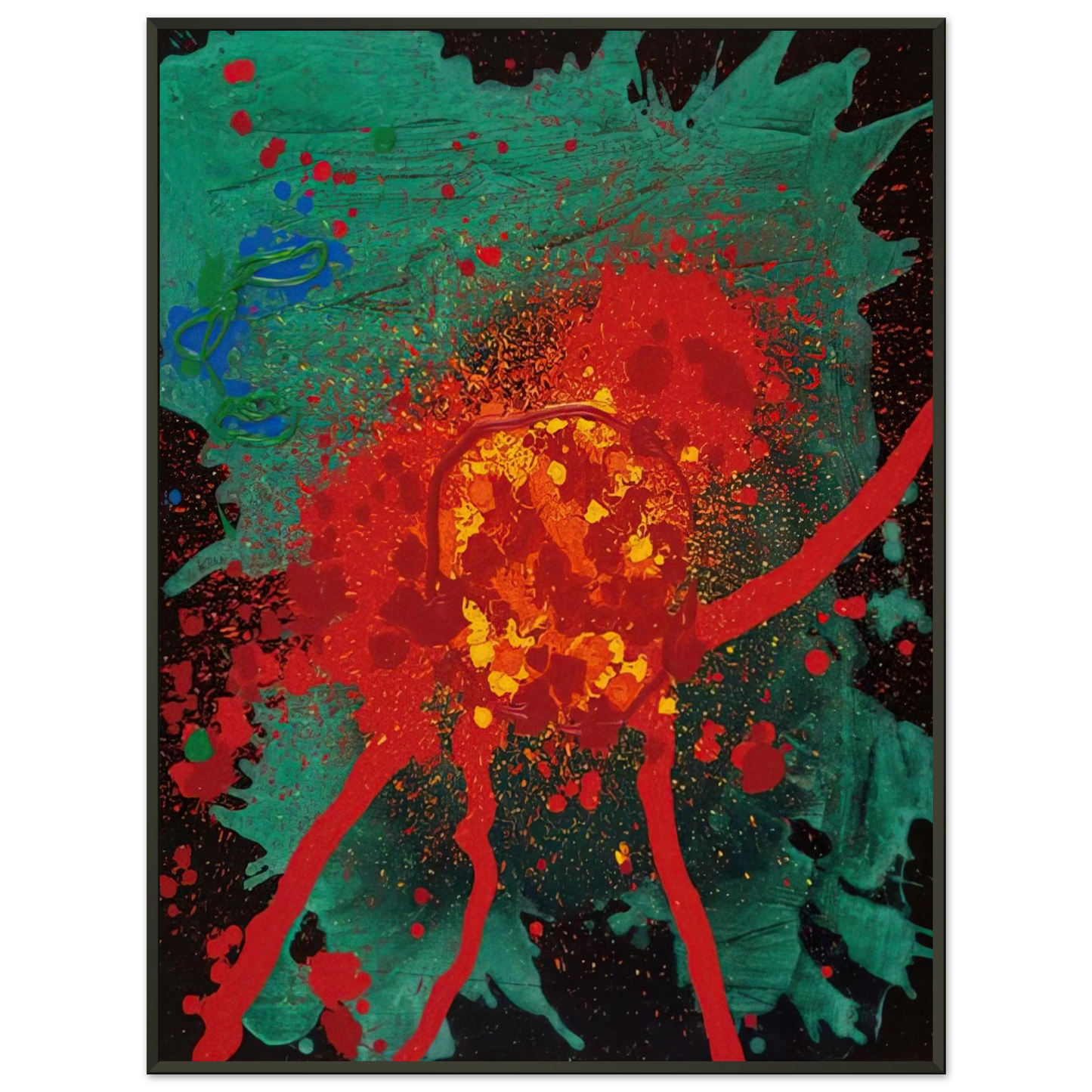 John Hoyland Blood Feud 28807 2007 Framed Art Print - Aluminum Frame - 60x80 cm / 24x32 inches