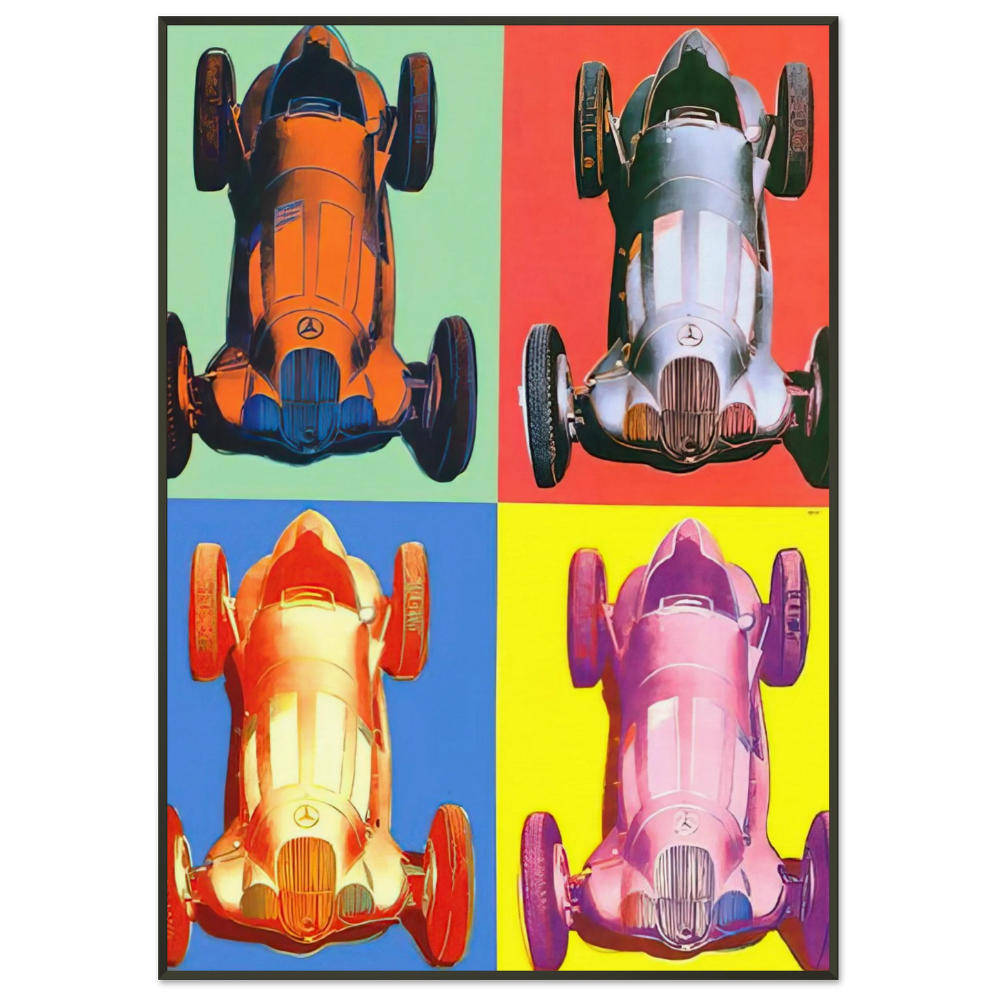 Andy Warhol Benz Racing Car Framed Art Print - Aluminum Frame - 21x29.7 cm / 8x12"