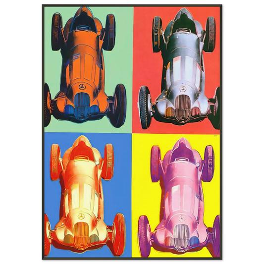 Andy Warhol  Benz Racing Car Framed Art Print  - Aluminum Frame - 21x29.7 cm / 8x12"