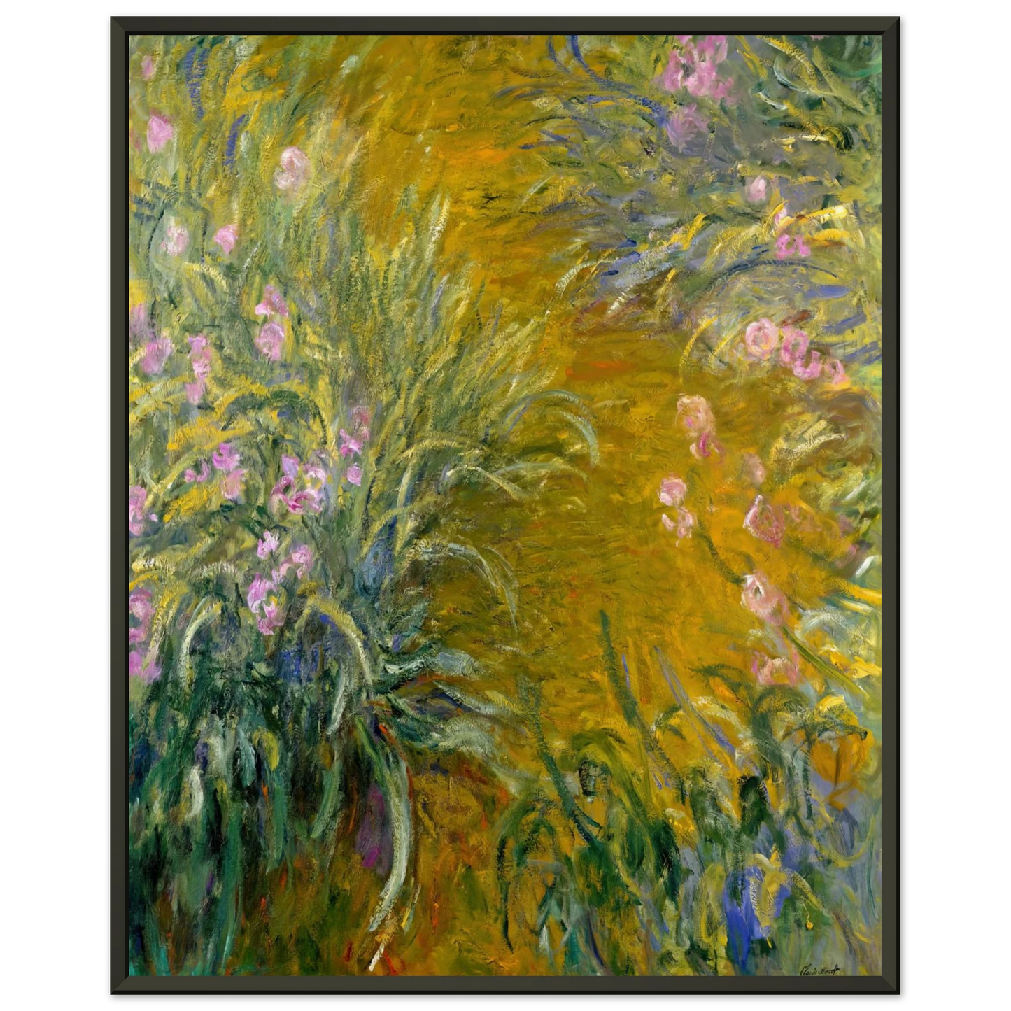 claude monet  Path through the Irises 01 Framed Art Print  - Aluminum Frame - 70x100 cm / 28x40 inches