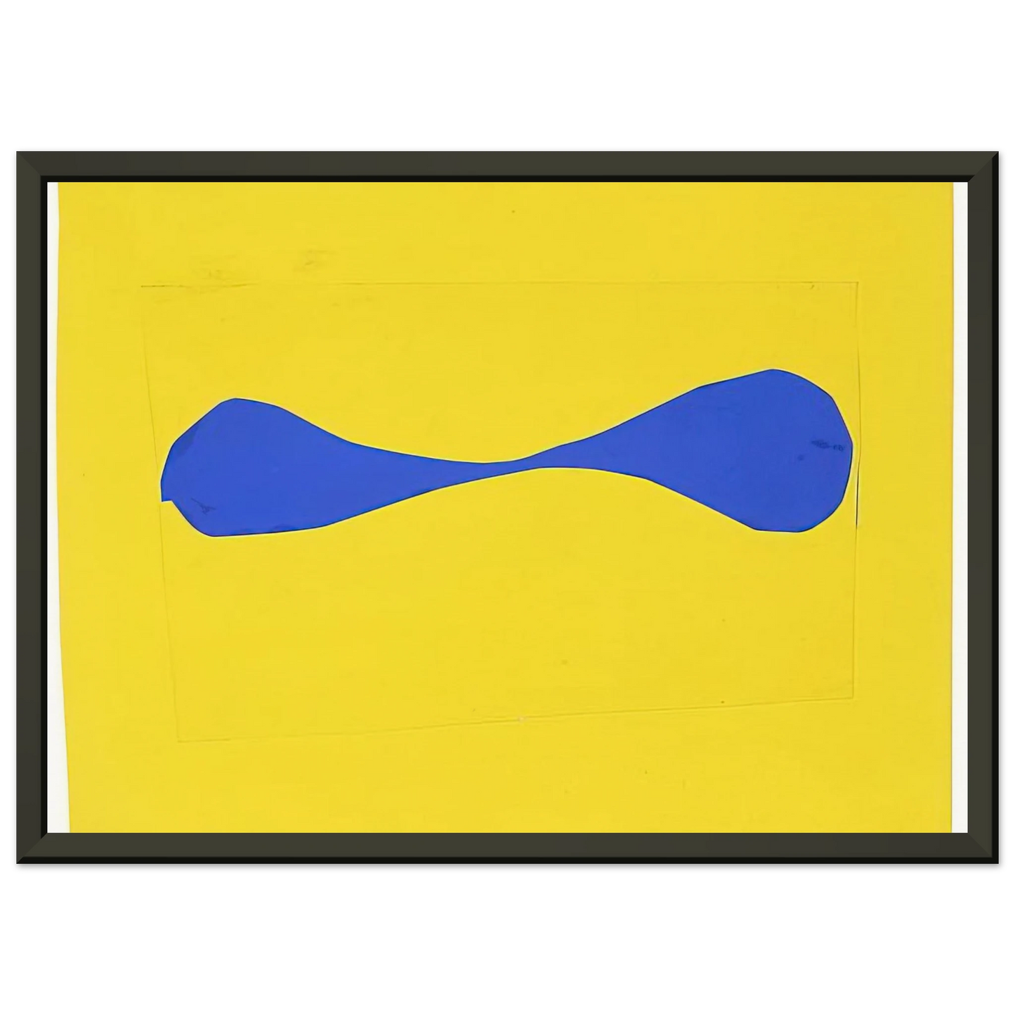 Ellsworth Kelly Blue Form on Yellow Framed Art Print - Aluminum Frame - 60x80 cm / 24x32 inches