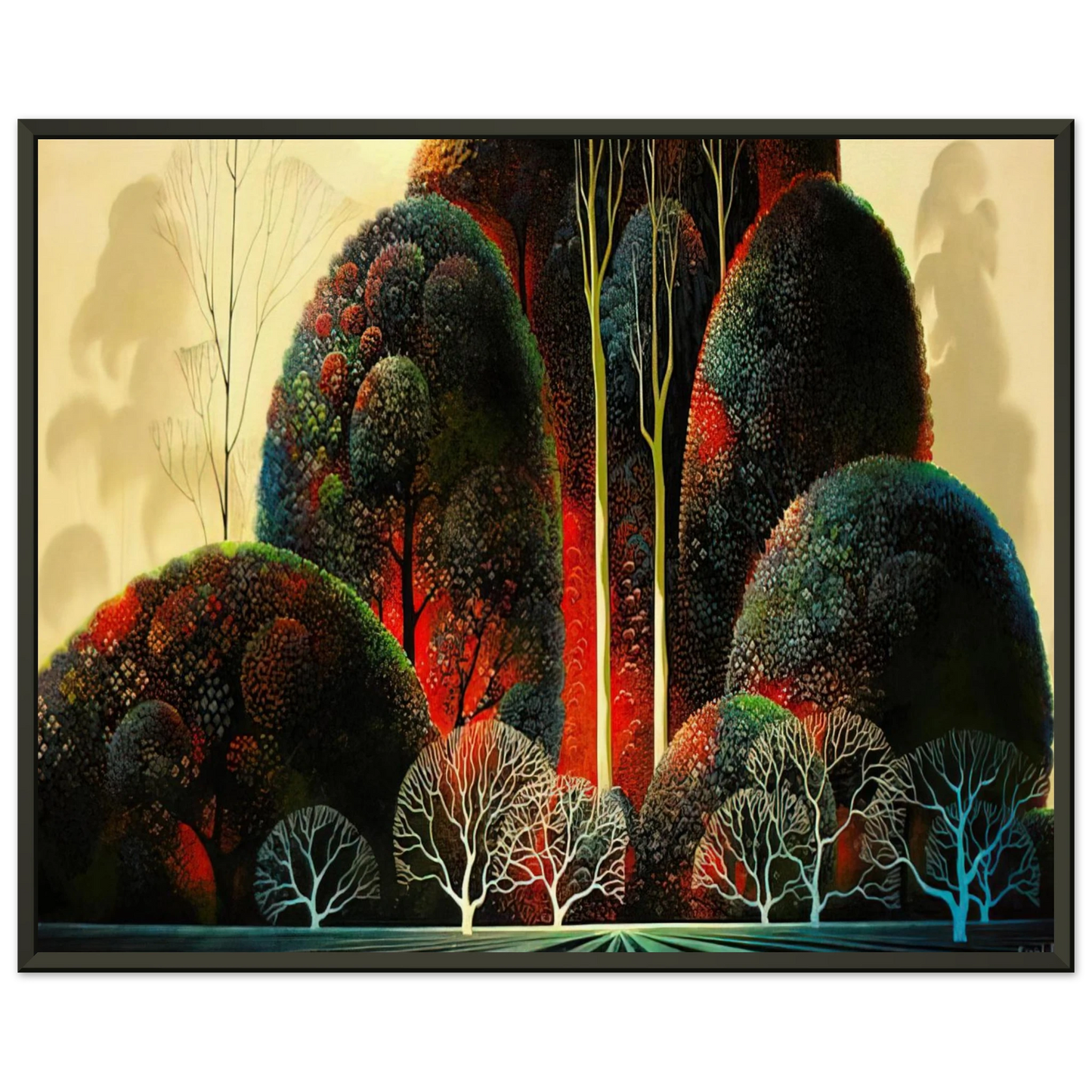 Eyvind Earle California Orchid Framed Art Print - Aluminum Frame - 40x50 cm / 16x20 inches