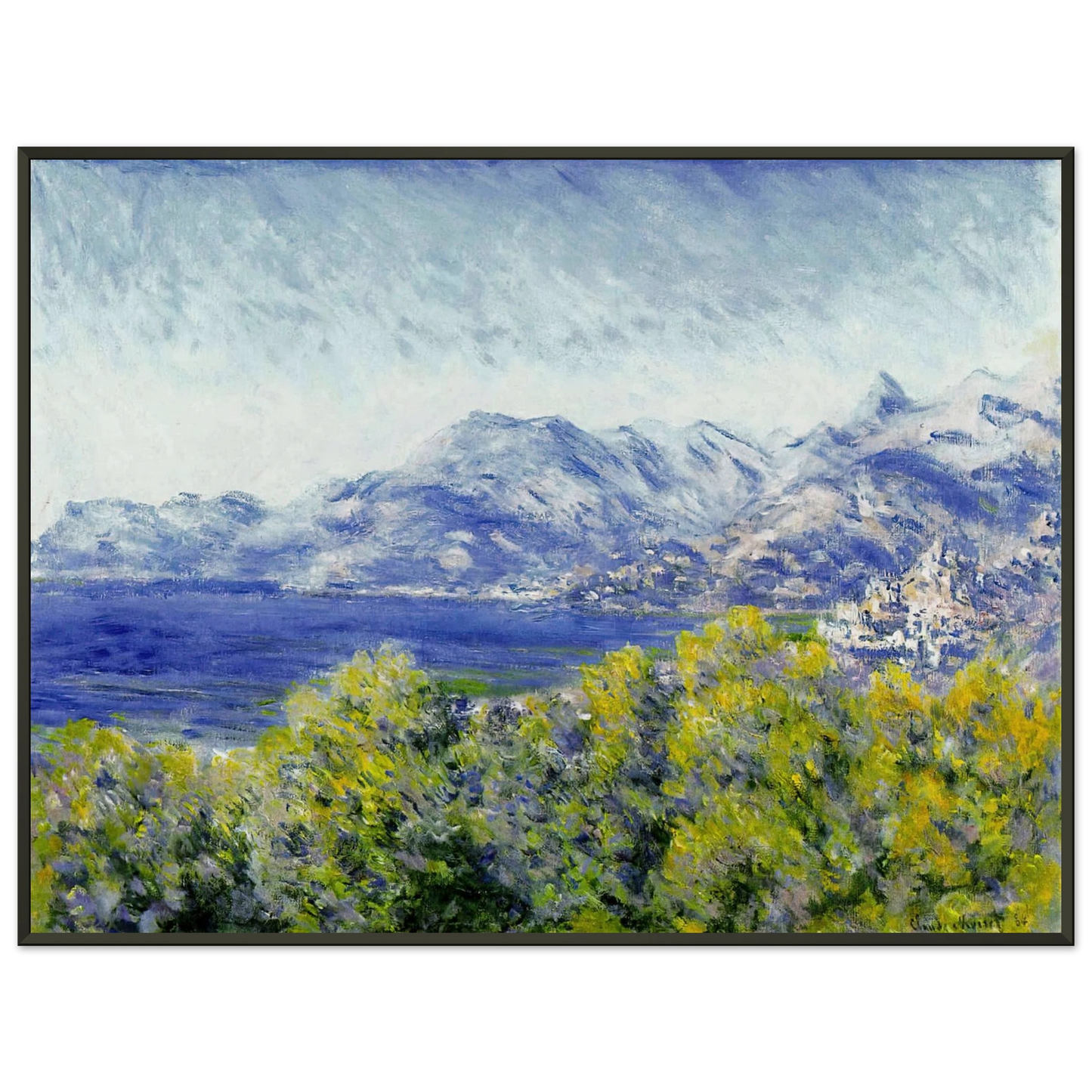 claude monet View of Ventimiglia Framed Art Print - Aluminum Frame - 60x80 cm / 24x32 inches