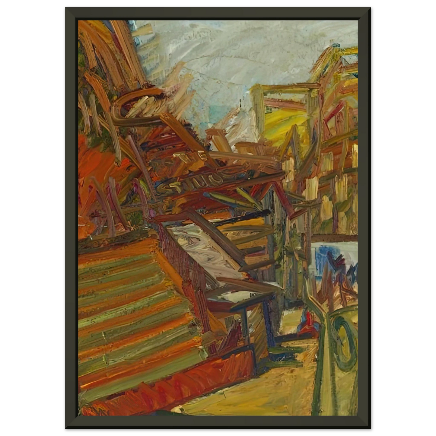 Frank Auerbach TO THE STUDIOS 1991 Framed Art Print - Aluminum Frame - 70x100 cm / 28x40 inches