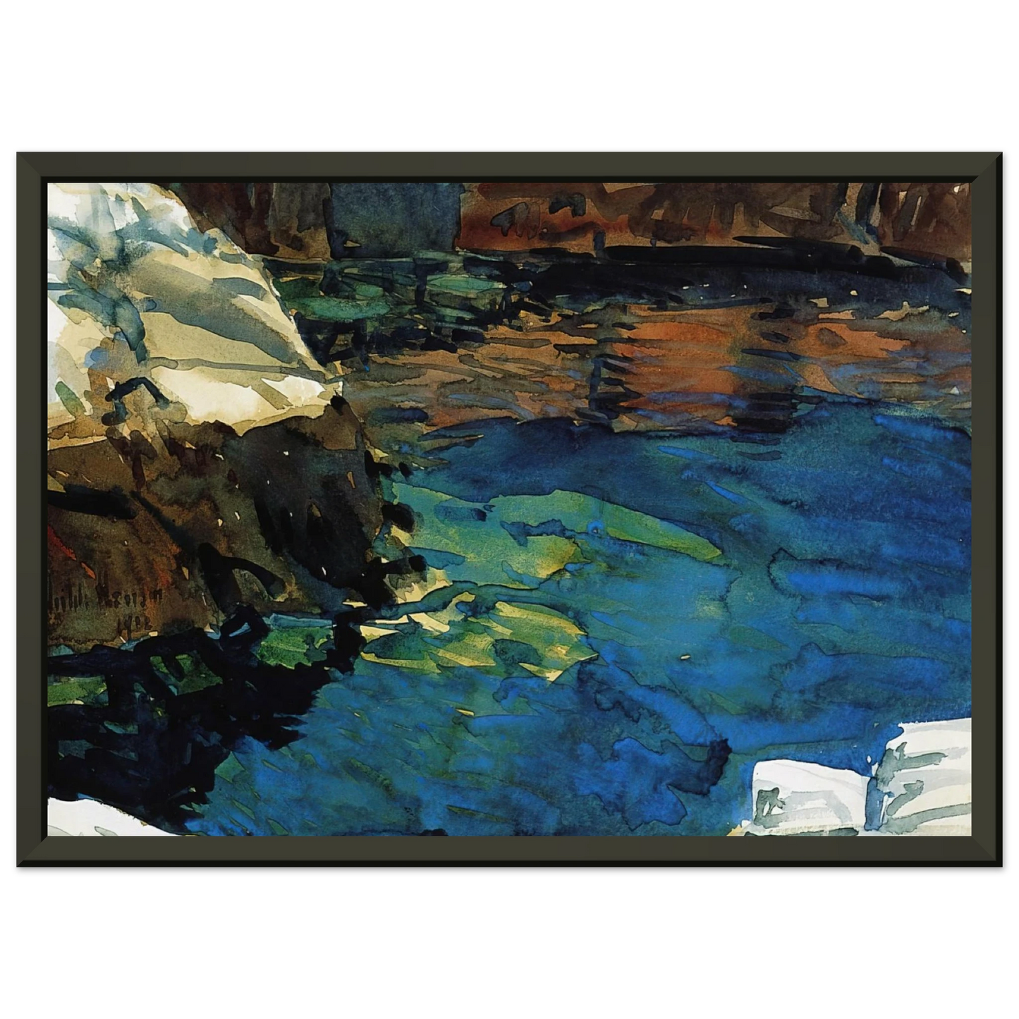 Childe Hassam The Cove Framed Art Print - Aluminum Frame - 70x100 cm / 28x40 inches