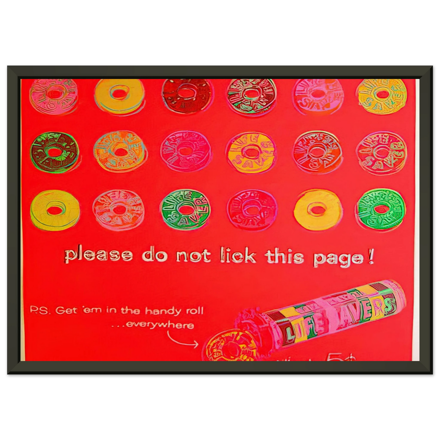 Andy Warhol Life Savers Framed Art Print - Aluminum Frame - 60x80 cm / 24x32 inches