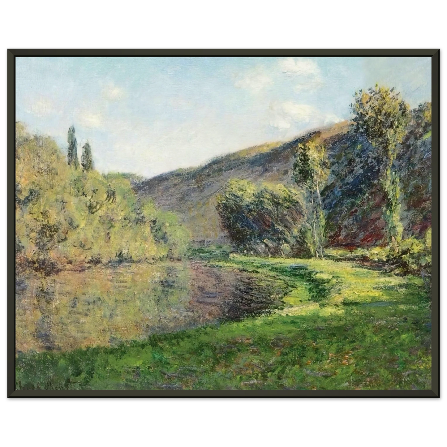 claude monet  The Arm of the Siene at Jeufosse Afternoon Framed Art Print  - Aluminum Frame - 60x80 cm / 24x32 inches