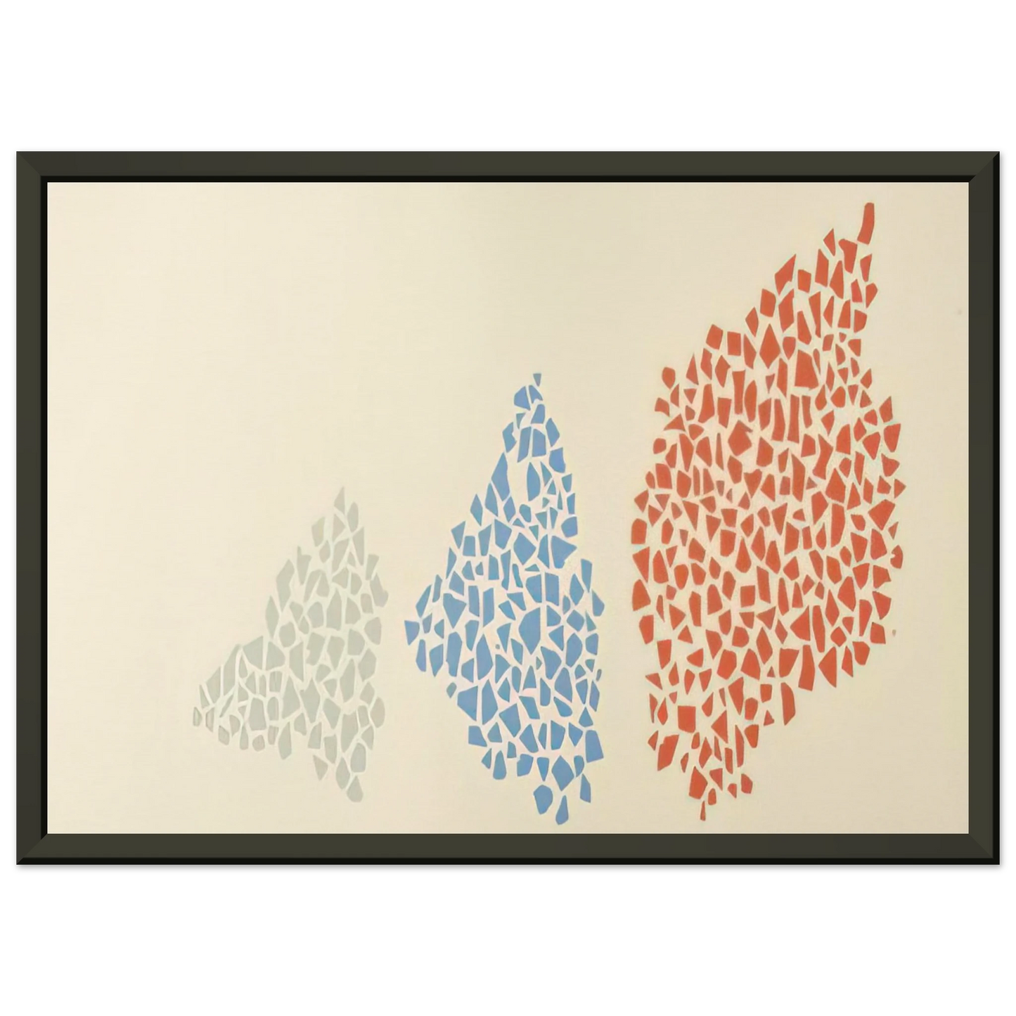 Robert Goodnough Red Blue and Grey PostPainterly Abstraction Framed Art Print - Aluminum Frame - 40x50 cm / 16x20 inches
