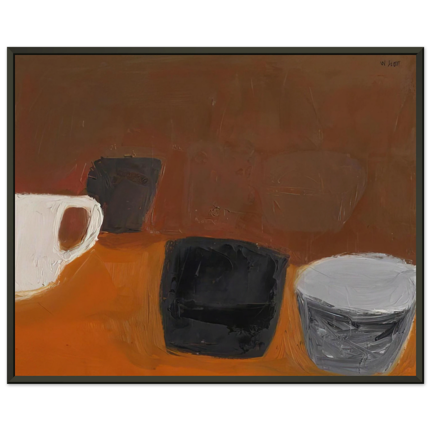 William Scott Still Life with White Mug 1957 Framed Art Print - Aluminum Frame - 70x100 cm / 28x40 inches