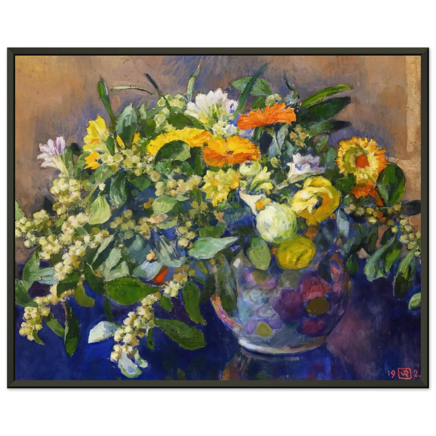 Theo van Rysselberghe VASE OF FLOWERS 1923 Framed Art Print - Aluminum Frame - 60x80 cm / 24x32 inches
