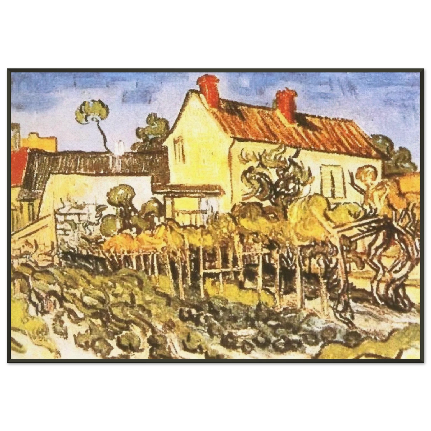 Vincent van Gogh  The House of Pere Eloi Framed Art Print  - Aluminum Frame - 21x29.7 cm / 8x12"