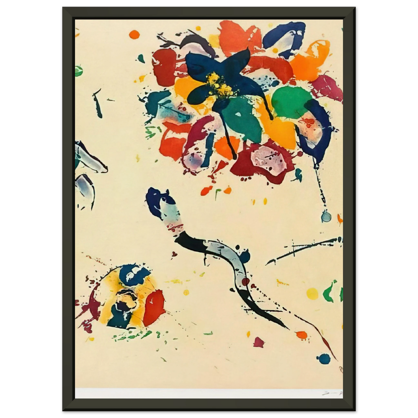 Sam Francis Untitled SFE 075 Framed Art Print - Aluminum Frame - 60x80 cm / 24x32 inches