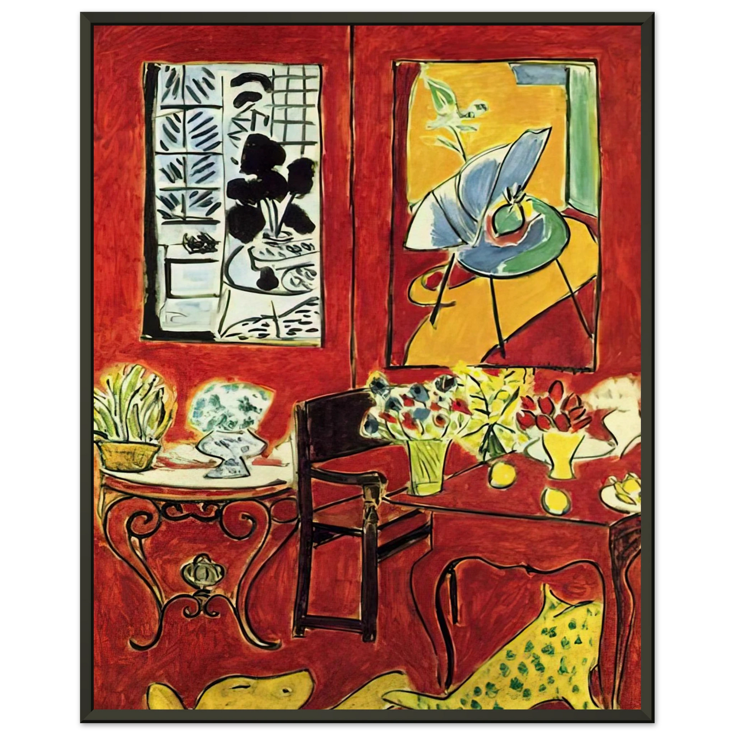 Henri Matisse LARGE RED INTERIOR 1948 Framed Art Print - Aluminum Frame - 60x80 cm / 24x32 inches