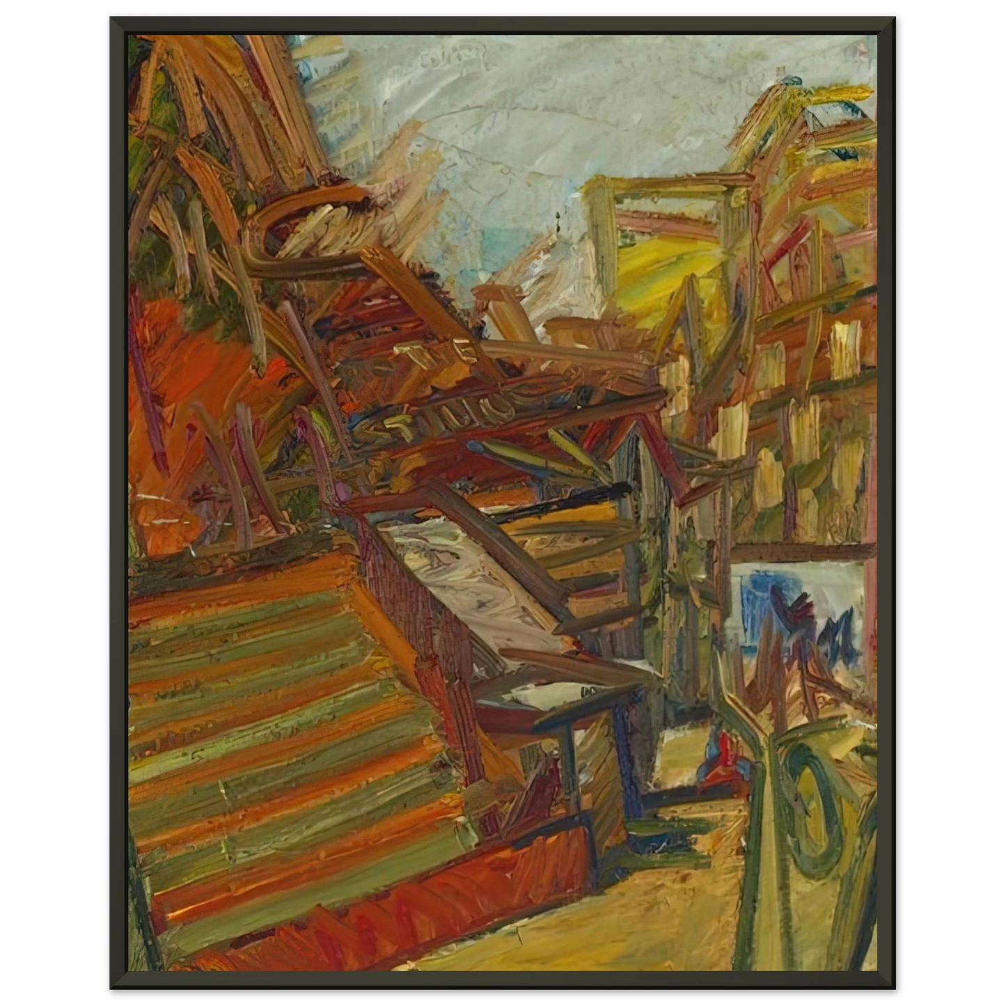 Frank Auerbach TO THE STUDIOS 1991 Framed Art Print - Aluminum Frame - 40x50 cm / 16x20 inches