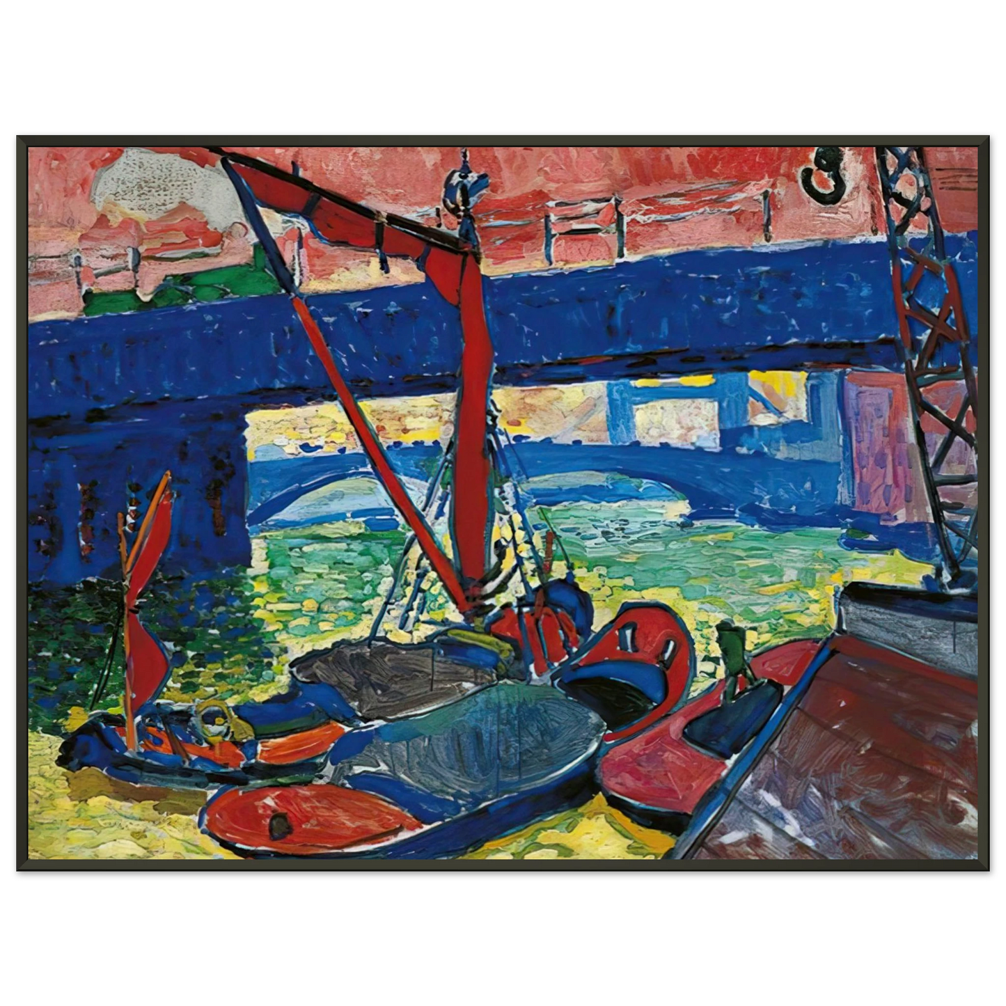 Andre Derain BARGES ON THE THAMES 1906 Framed Art Print - Aluminum Frame - 70x100 cm / 28x40 inches