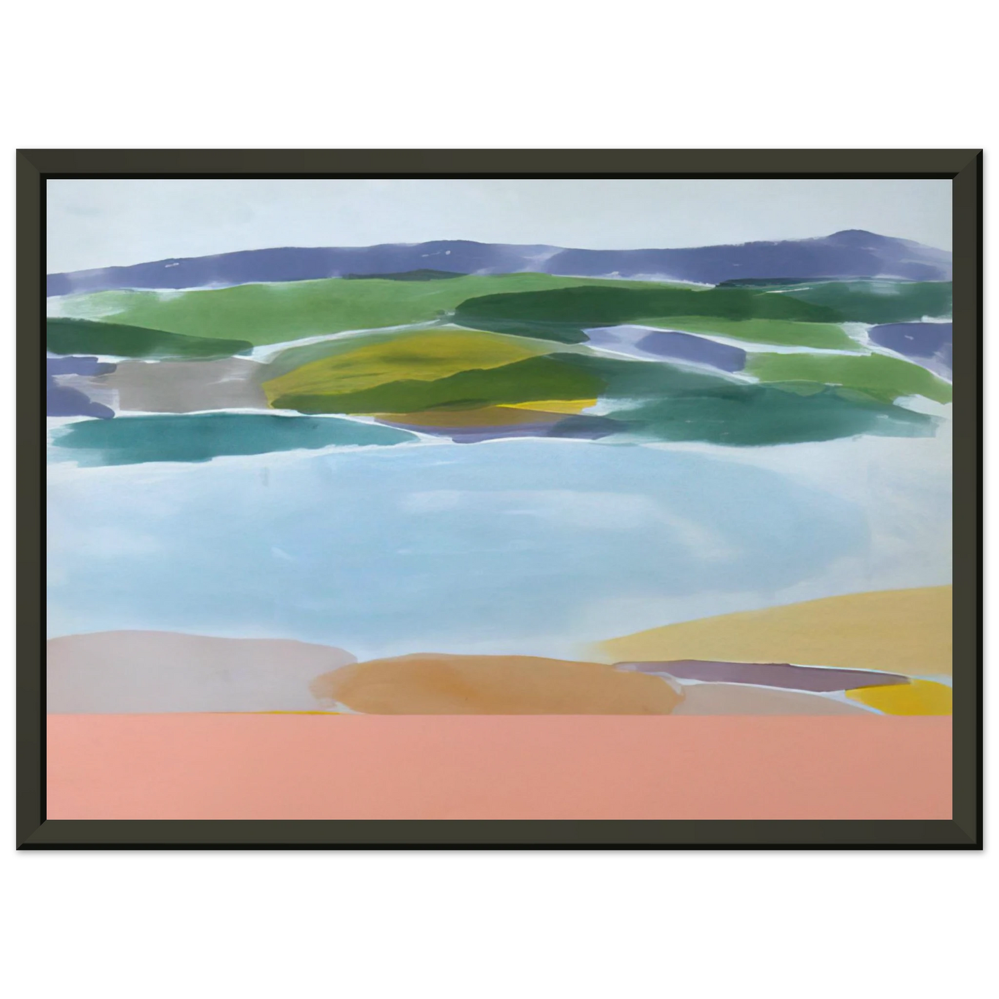 Ronnie Landfield Survivals Shore 1980 Framed Art Print - Aluminum Frame - 70x100 cm / 28x40 inches