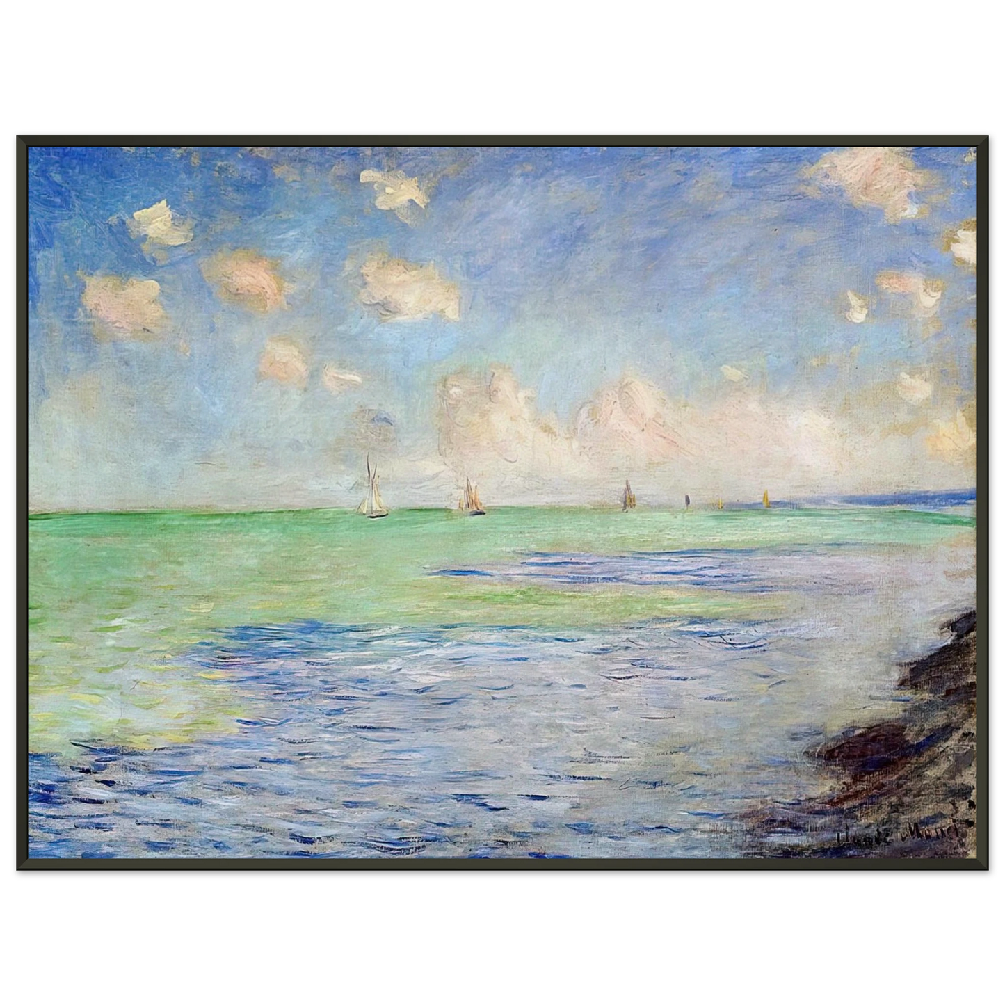 claude monet The Sea at Pourville Framed Art Print - Aluminum Frame - 40x50 cm / 16x20 inches