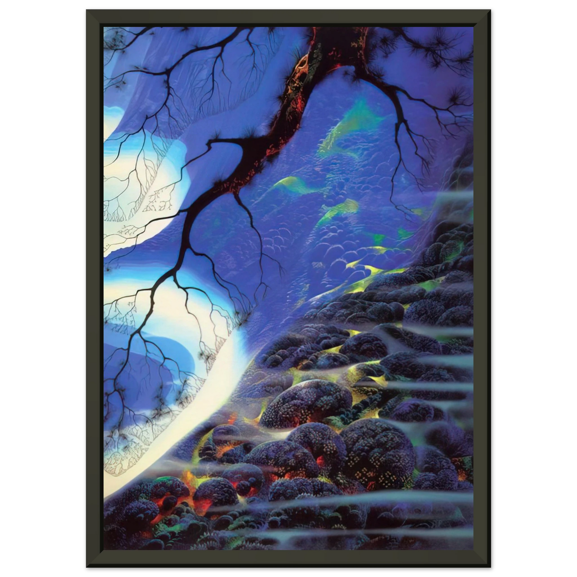 Eyvind Earle  Mystical Big Sur Framed Art Print  - Aluminum Frame - 40x50 cm / 16x20 inches