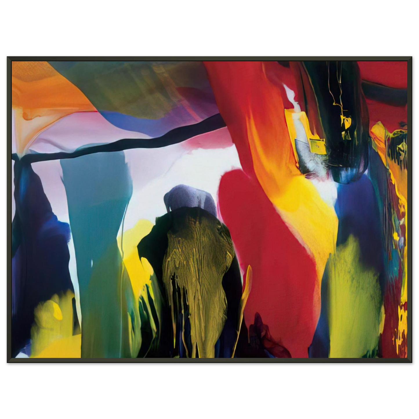 Paul Jenkins Phenomena Solstice Encounter 2003 Framed Art Print - Aluminum Frame - 70x100 cm / 28x40 inches