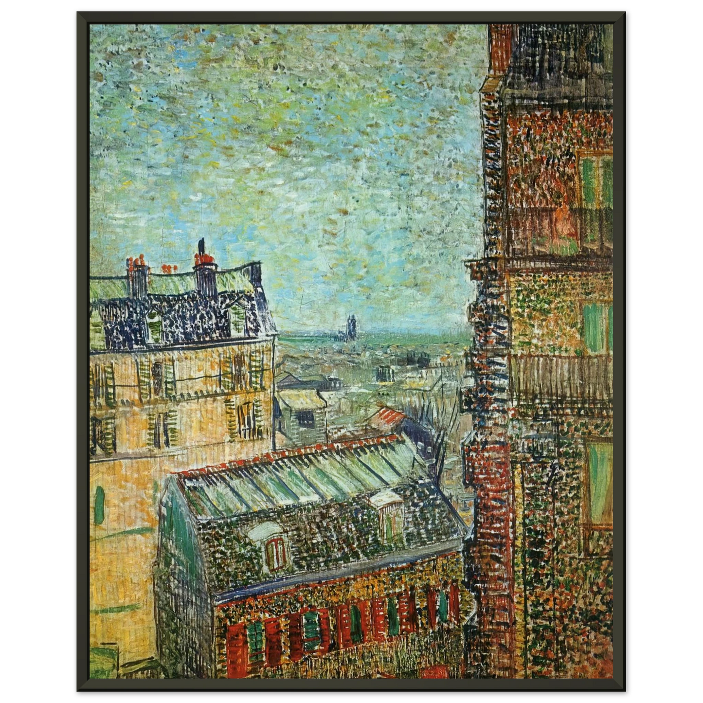 Vincent van Gogh View of Paris from Vincents Room in the Rue Lepic Framed Art Print - Aluminum Frame - 70x100 cm / 28x40 inches
