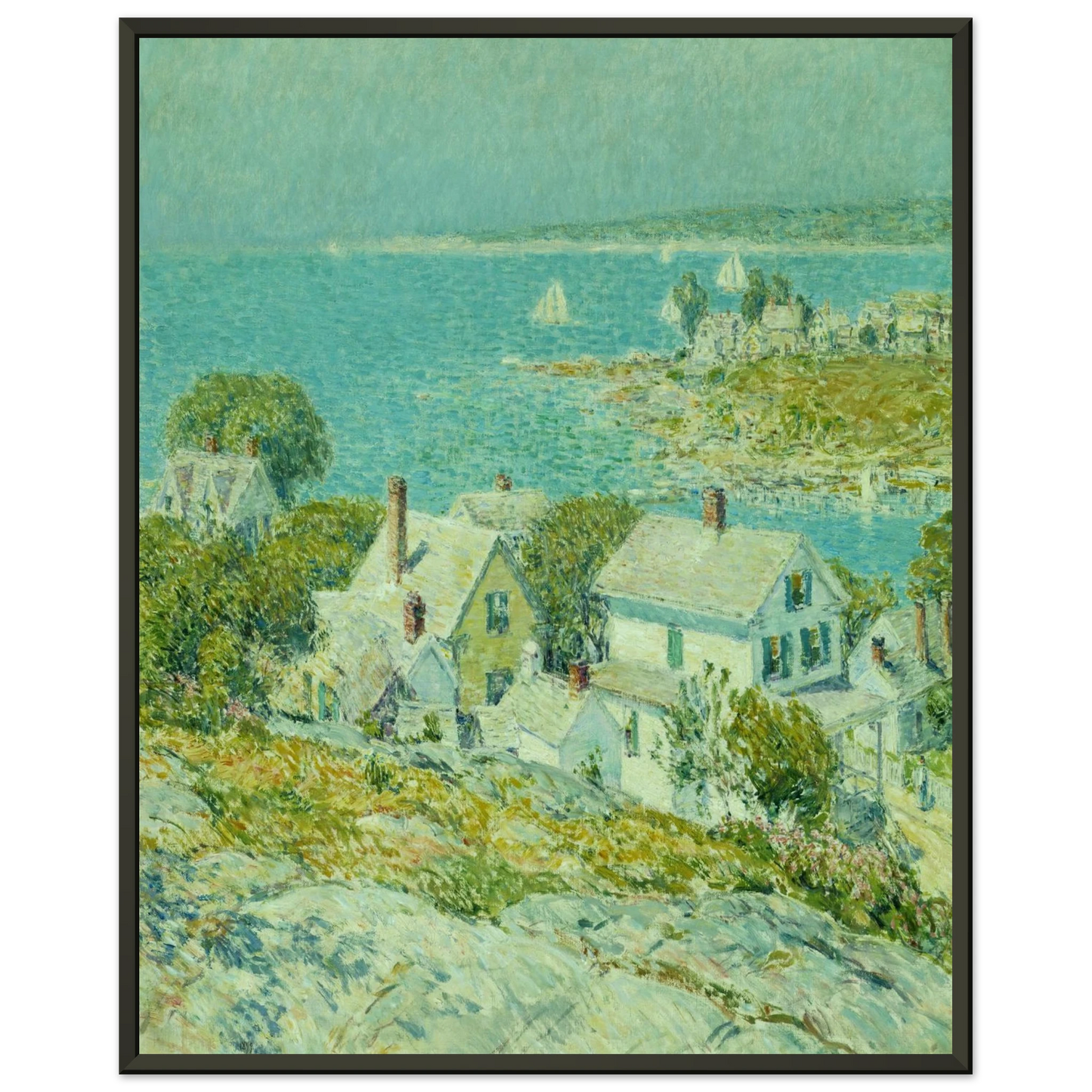 Childe Hassam New England Headlands Framed Art Print - Aluminum Frame - 70x100 cm / 28x40 inches