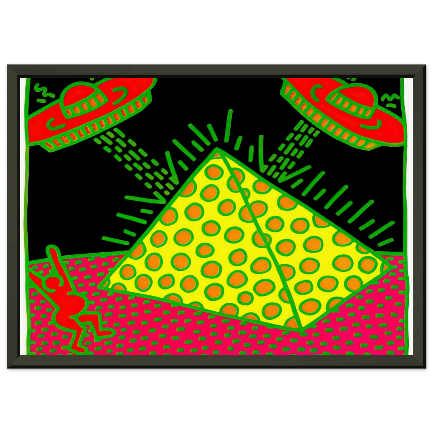 Keith Haring UNTITLED 1983 3 Framed Art Print - Aluminum Frame - 70x100 cm / 28x40 inches