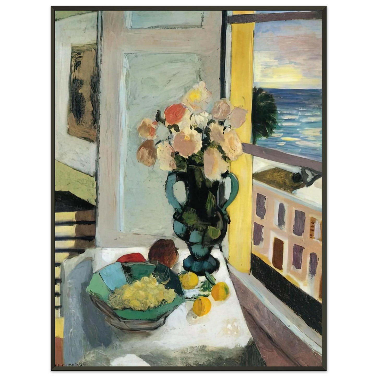 Henri Matisse FLOWERS IN FRONT OF A WINDOW 1922 Framed Art Print - Aluminum Frame - 40x50 cm / 16x20 inches