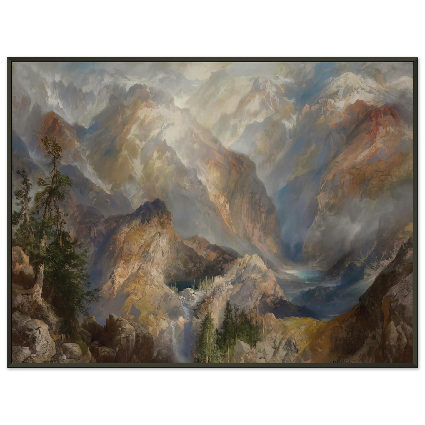 Thomas Moran Morning in the Sierras Framed Art Print - Aluminum Frame - 70x100 cm / 28x40 inches