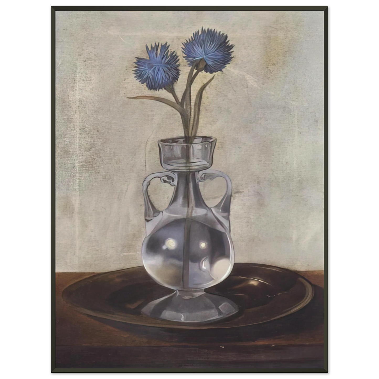 Salvador Dali THE VASE OF CORNFLOWERS Framed Art Print - Aluminum Frame - 70x100 cm / 28x40 inches