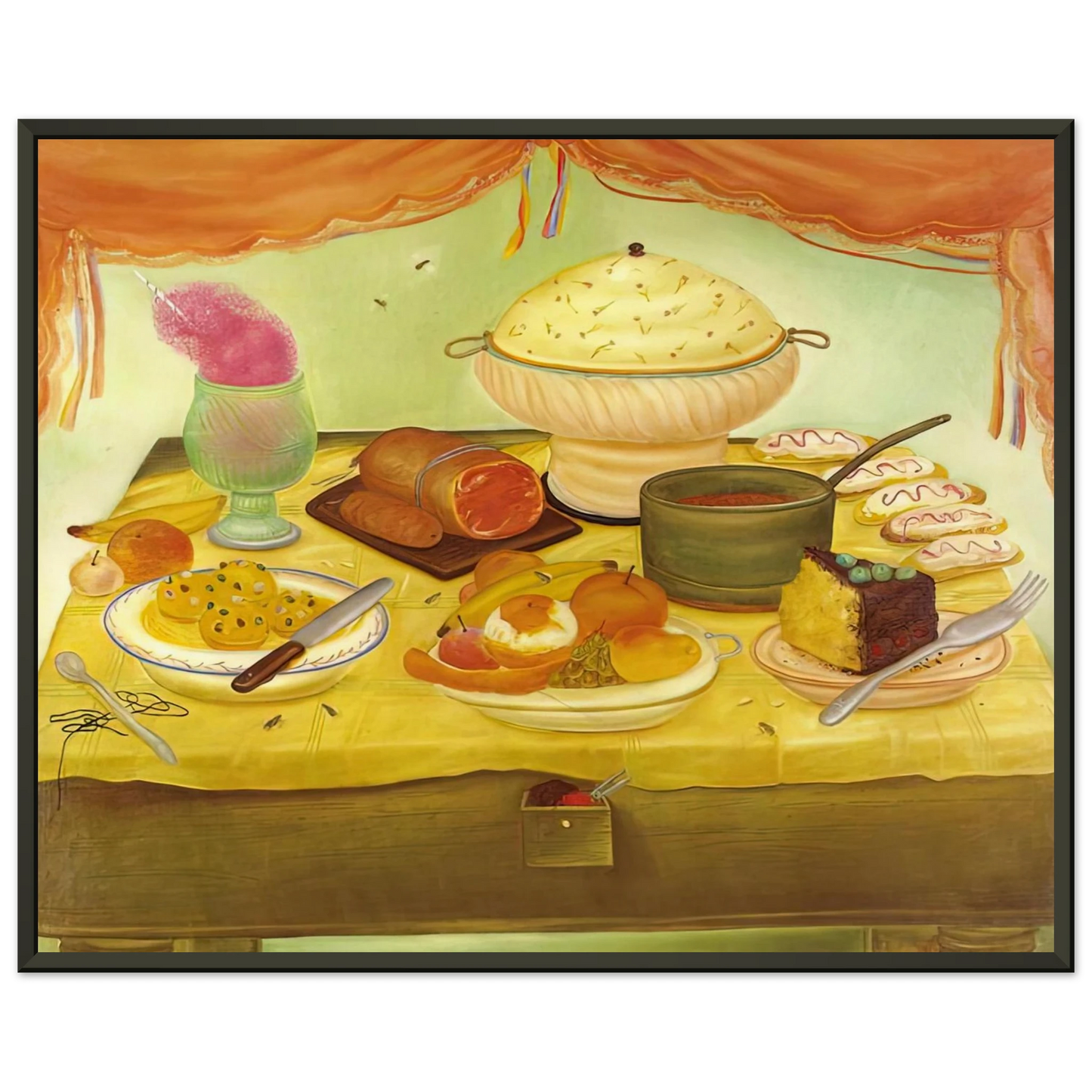 Fernando Botero STILL LIFE Framed Art Print - Aluminum Frame - 60x80 cm / 24x32 inches