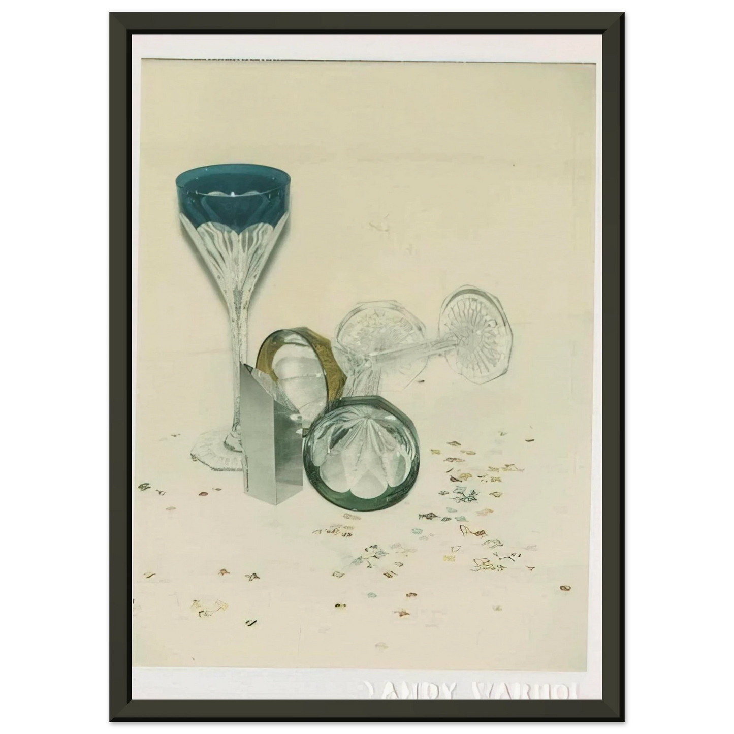 Andy Warhol Committee 2000 Champagne Glasses Framed Art Print - Aluminum Frame - 40x50 cm / 16x20 inches