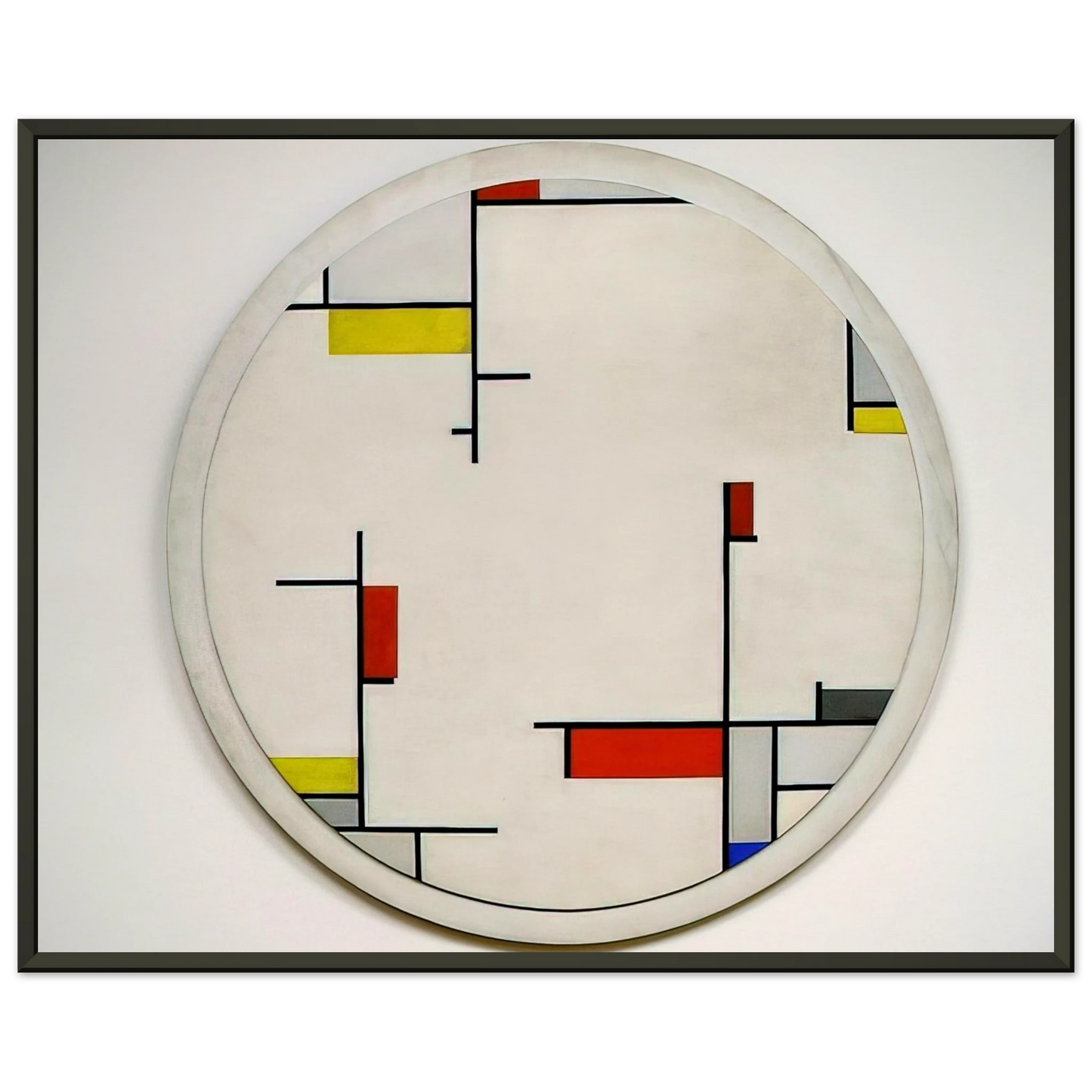 Fritz Glarner Relational Painting Tondo 1 1944 Framed Art Print - Aluminum Frame - 40x50 cm / 16x20 inches