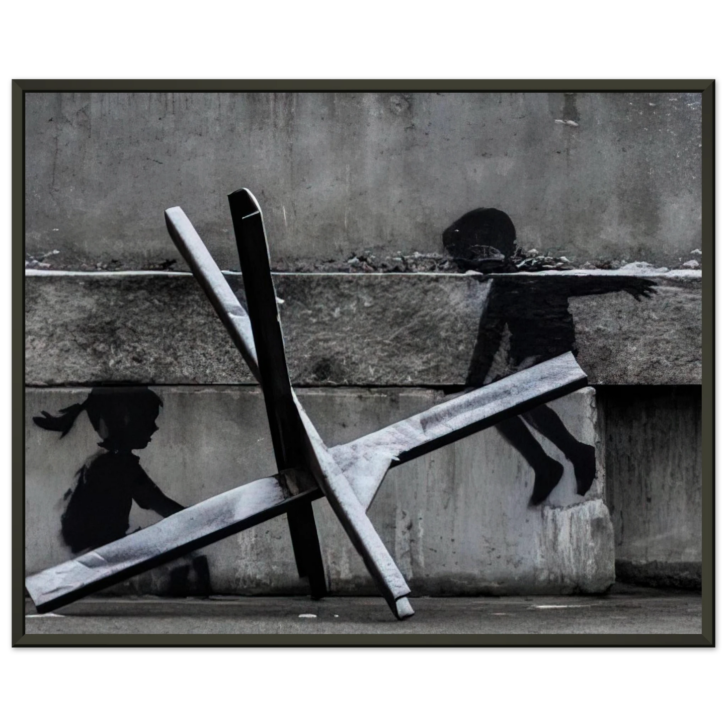 Banksy KYIV KHRESHCHYATYK 9 2022 Framed Art Print - Aluminum Frame - 70x100 cm / 28x40 inches