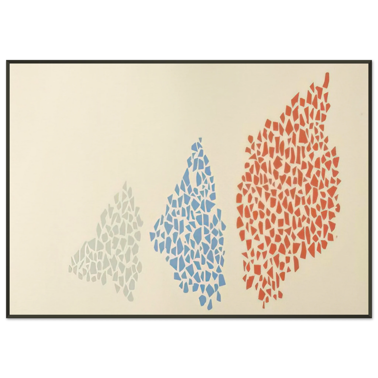 Robert Goodnough Red Blue and Grey PostPainterly Abstraction Framed Art Print - Aluminum Frame - 21x29.7 cm / 8x12"