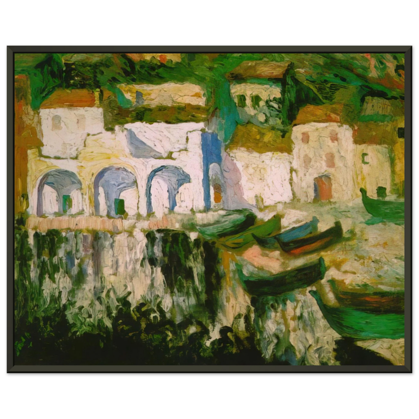 Salvador Dali VIEW OF PORTDOGUE PORT ALUGER Framed Art Print - Aluminum Frame - 40x50 cm / 16x20 inches