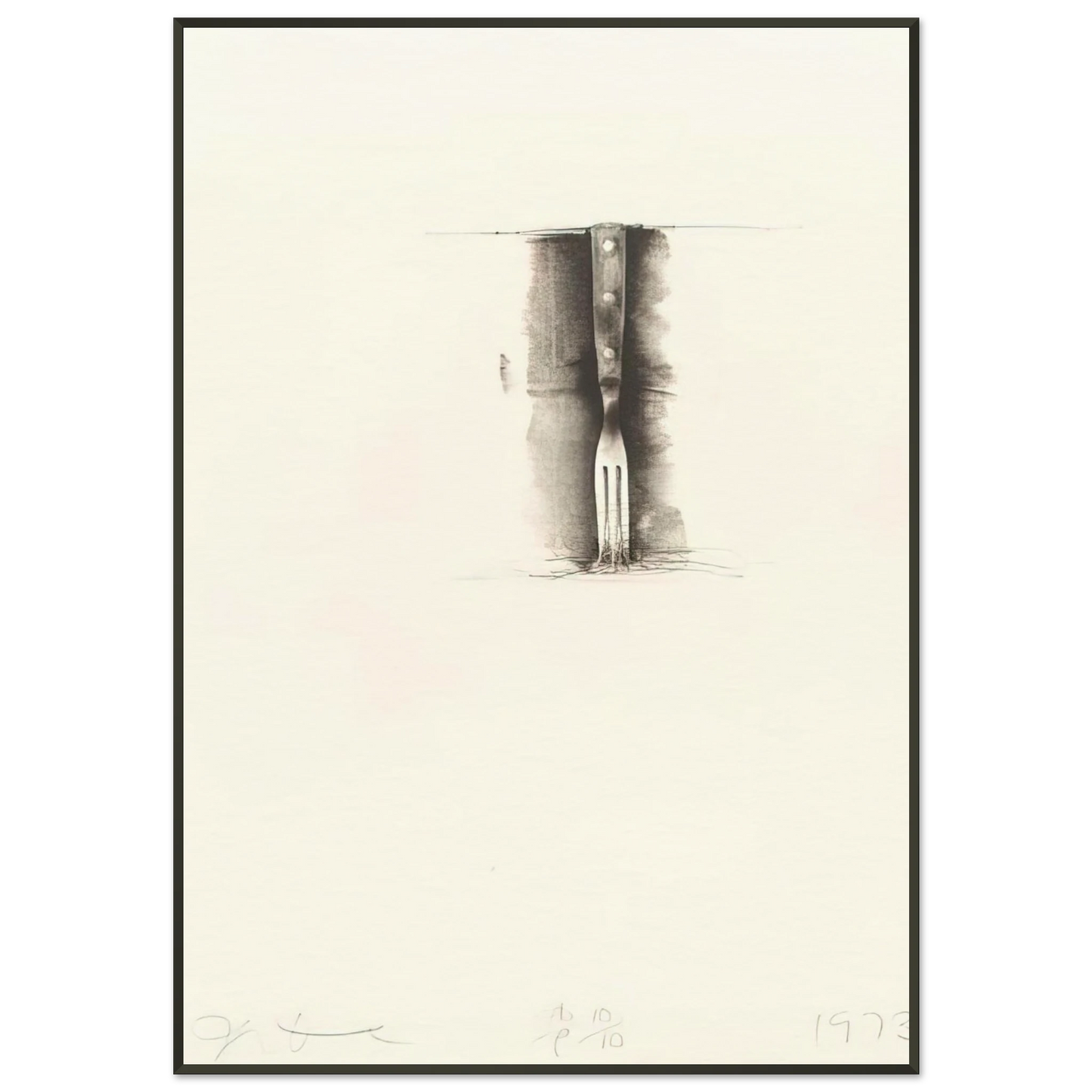 Jim Dine UNTITLED FROM TEN WINTER TOOLS 1973 8 Framed Art Print - Aluminum Frame - 21x29.7 cm / 8x12"