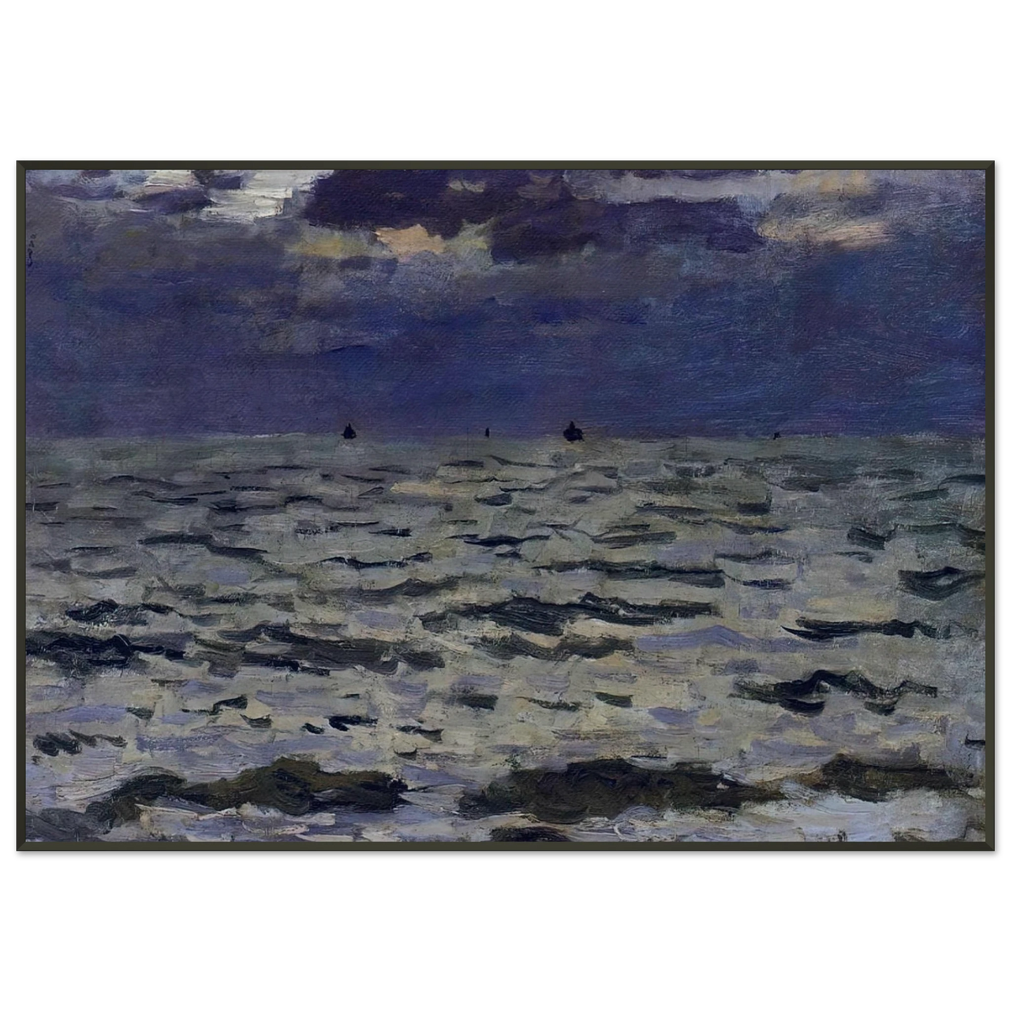 claude monet  Seascape Framed Art Print  - Aluminum Frame - 21x29.7 cm / 8x12"