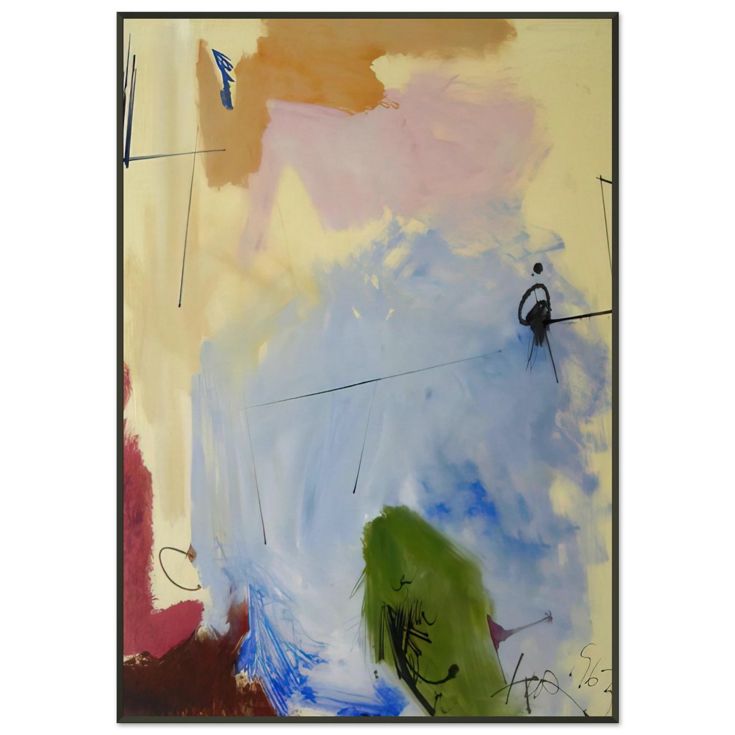 Hassel Smith At Miss Webbs 1963 Framed Art Print - Aluminum Frame - 21x29.7 cm / 8x12"