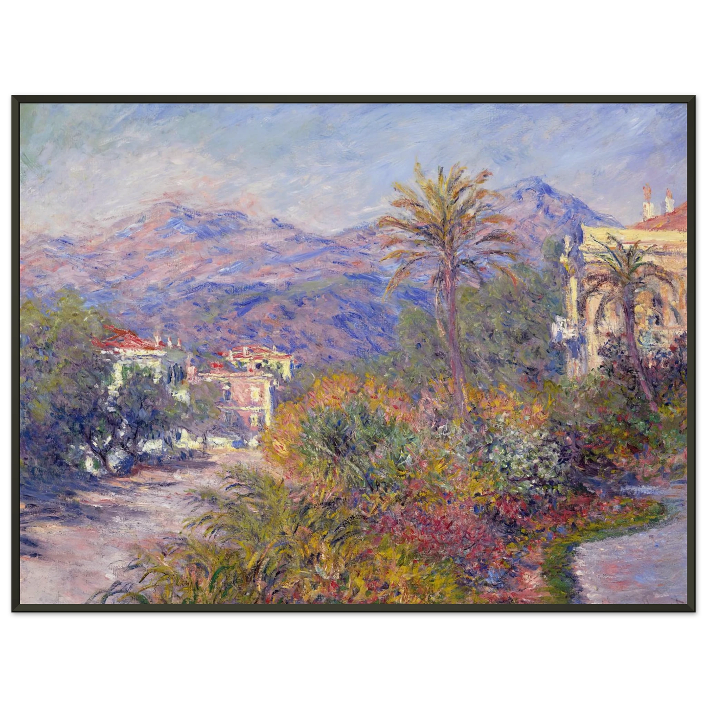 claude monet  Strada Romada in Bordighera Framed Art Print  - Aluminum Frame - 40x50 cm / 16x20 inches