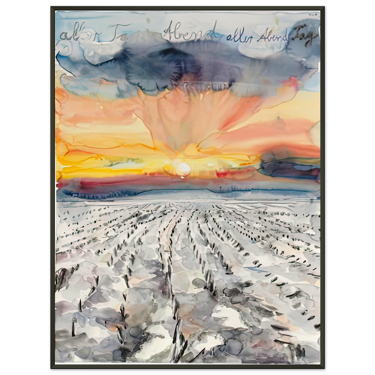 Anselm Kiefer THE EVENING OF ALL DAYS THE DAY OF ALL EVENINGS 2014 Framed Art Print - Aluminum Frame - 40x50 cm / 16x20 inches